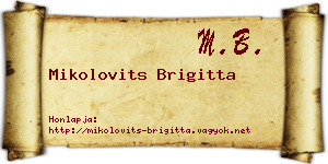 Mikolovits Brigitta névjegykártya